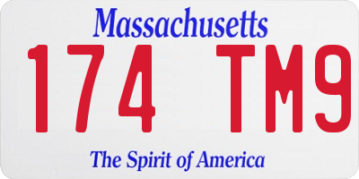 MA license plate 174TM9