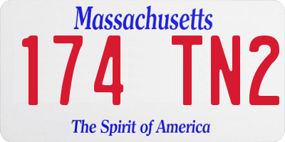 MA license plate 174TN2
