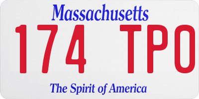 MA license plate 174TP0