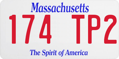 MA license plate 174TP2