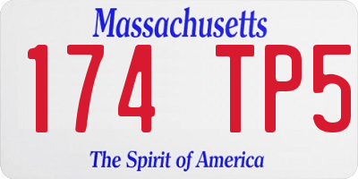 MA license plate 174TP5