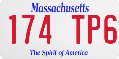 MA license plate 174TP6