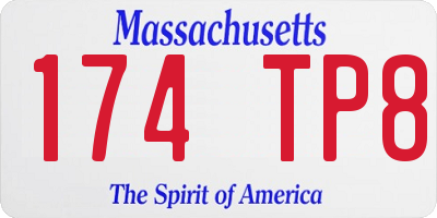 MA license plate 174TP8