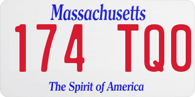 MA license plate 174TQ0