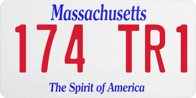 MA license plate 174TR1