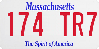 MA license plate 174TR7