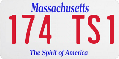 MA license plate 174TS1