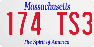 MA license plate 174TS3