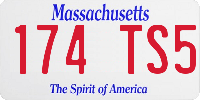 MA license plate 174TS5