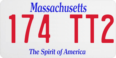 MA license plate 174TT2