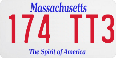 MA license plate 174TT3