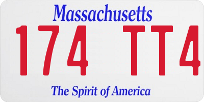 MA license plate 174TT4