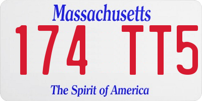MA license plate 174TT5