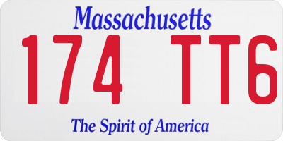 MA license plate 174TT6