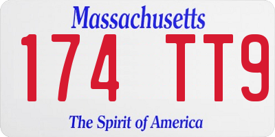 MA license plate 174TT9