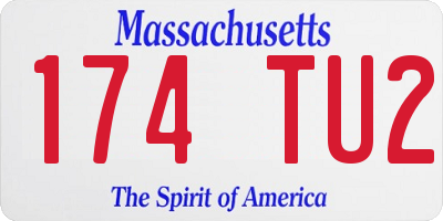 MA license plate 174TU2