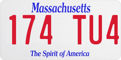 MA license plate 174TU4