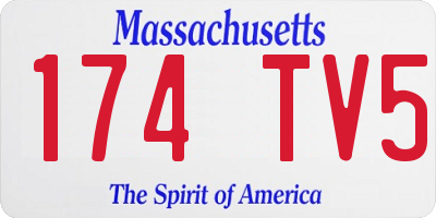 MA license plate 174TV5