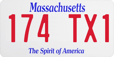 MA license plate 174TX1