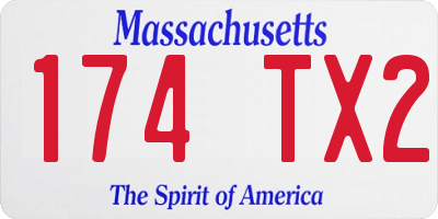 MA license plate 174TX2