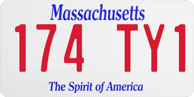 MA license plate 174TY1