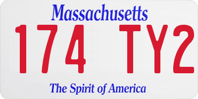 MA license plate 174TY2
