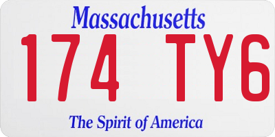 MA license plate 174TY6