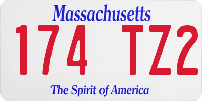 MA license plate 174TZ2