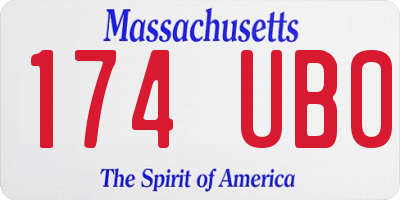 MA license plate 174UB0