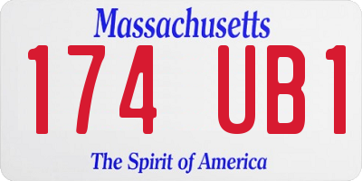 MA license plate 174UB1