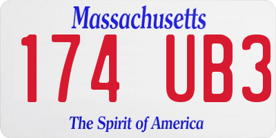 MA license plate 174UB3