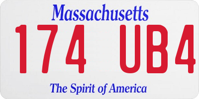 MA license plate 174UB4