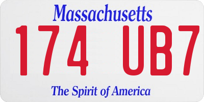 MA license plate 174UB7