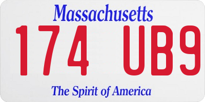 MA license plate 174UB9