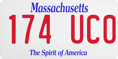 MA license plate 174UC0