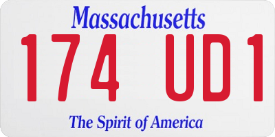MA license plate 174UD1