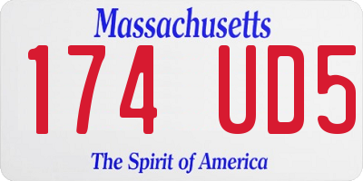 MA license plate 174UD5