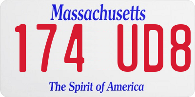MA license plate 174UD8