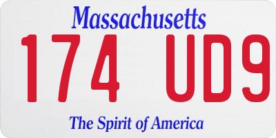 MA license plate 174UD9