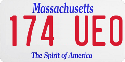 MA license plate 174UE0