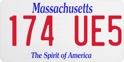 MA license plate 174UE5