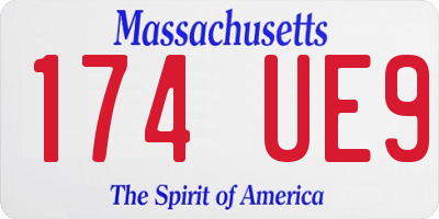 MA license plate 174UE9