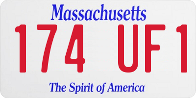 MA license plate 174UF1