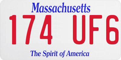 MA license plate 174UF6
