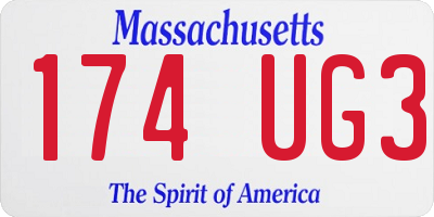 MA license plate 174UG3