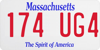 MA license plate 174UG4