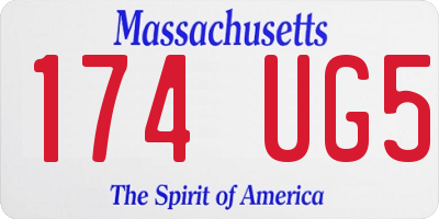 MA license plate 174UG5