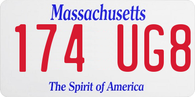 MA license plate 174UG8