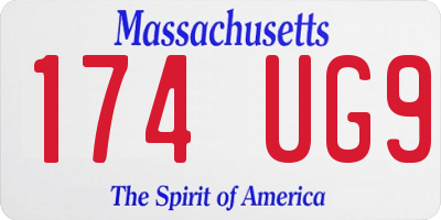 MA license plate 174UG9