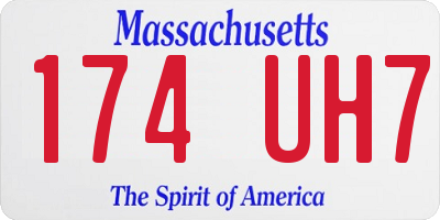 MA license plate 174UH7